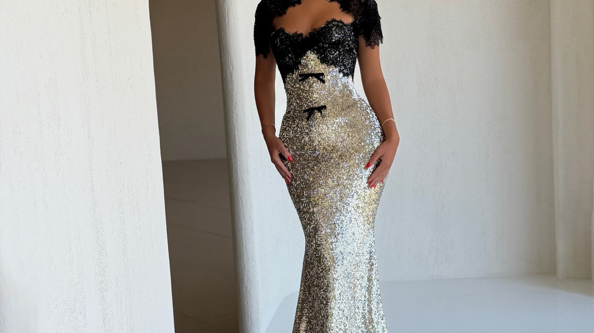 Sharon Said SF236 silver sequin mermaid evening dress
