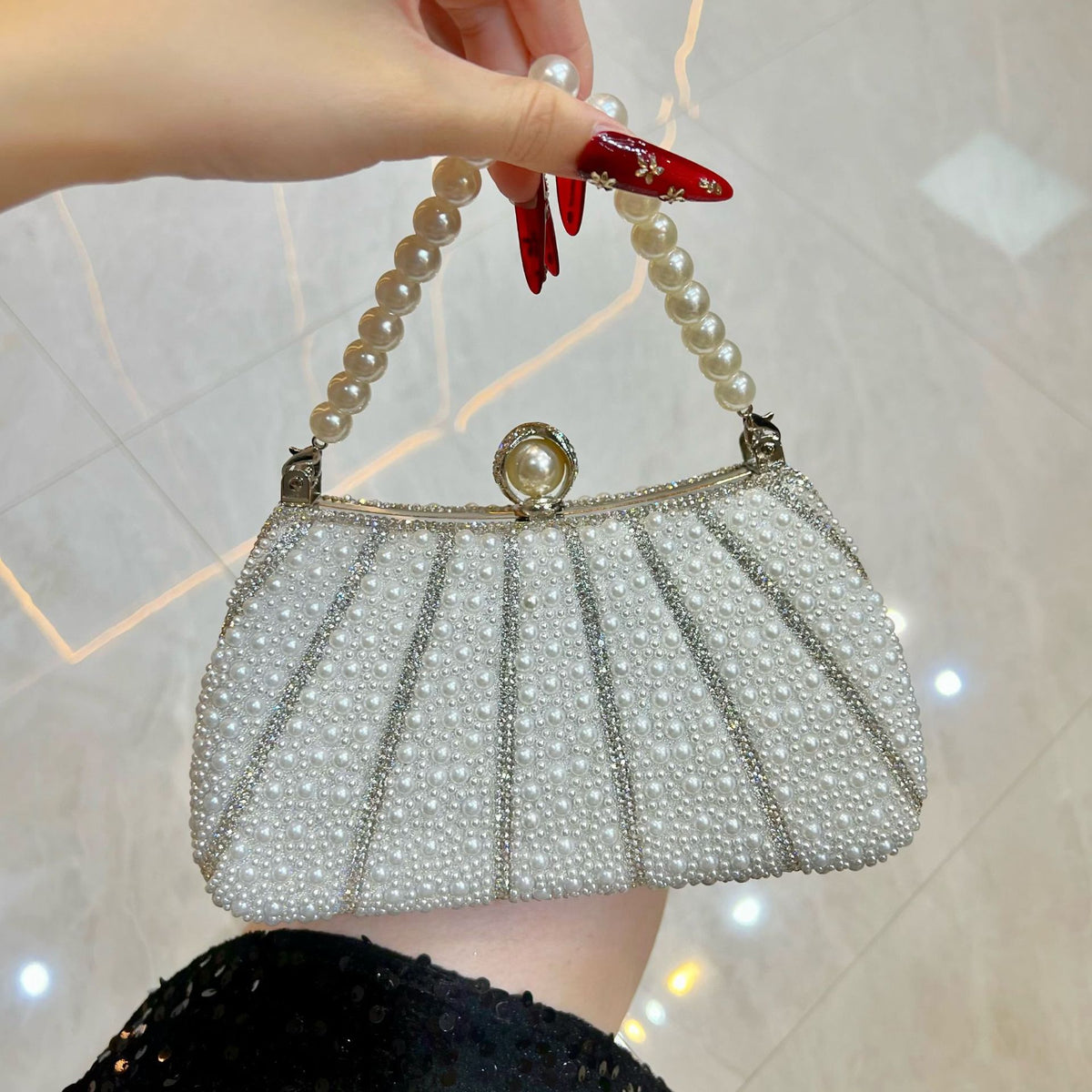 Pearl Beaded Evening Handbag HB002