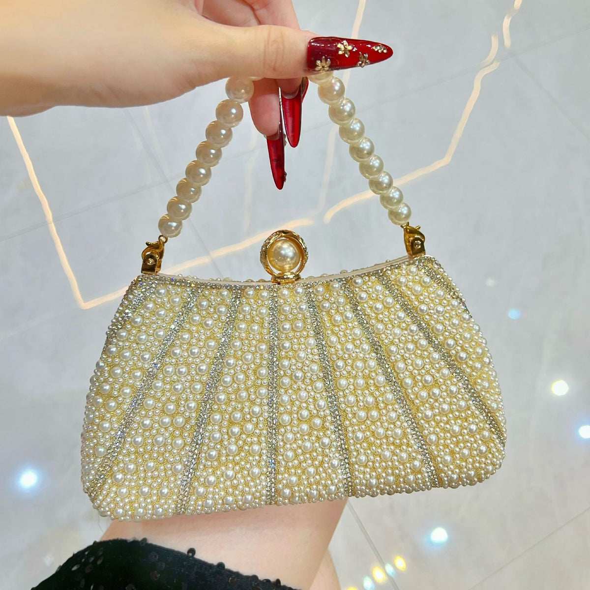 Pearl Beaded Evening Handbag HB002