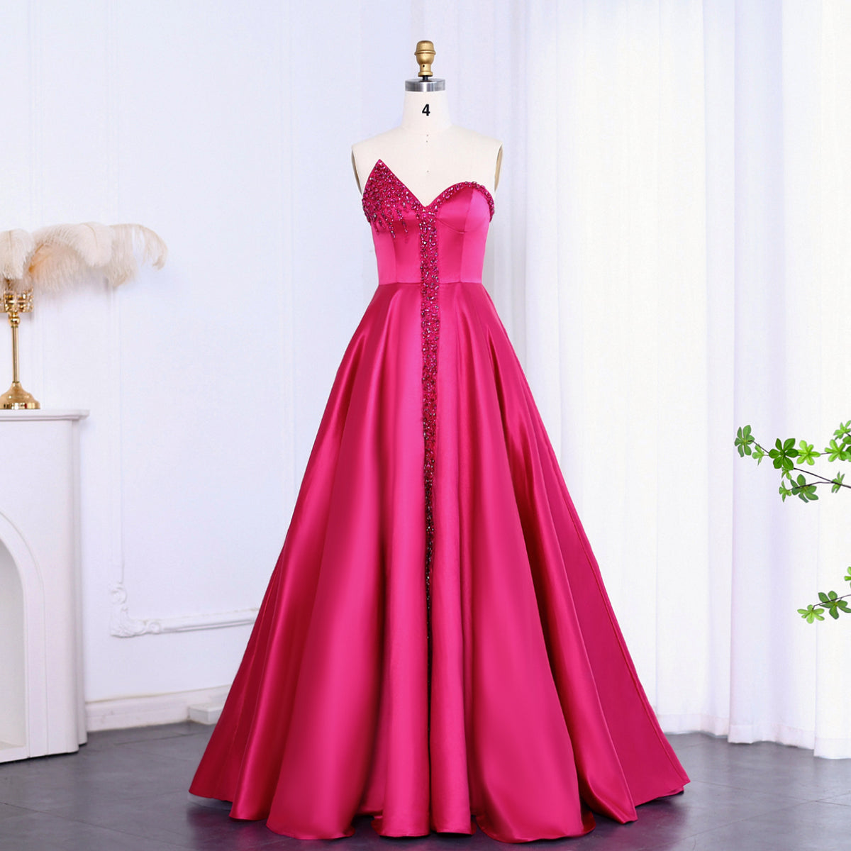 Elegant Crystal Black Long Evening Dresses with Slit SS364