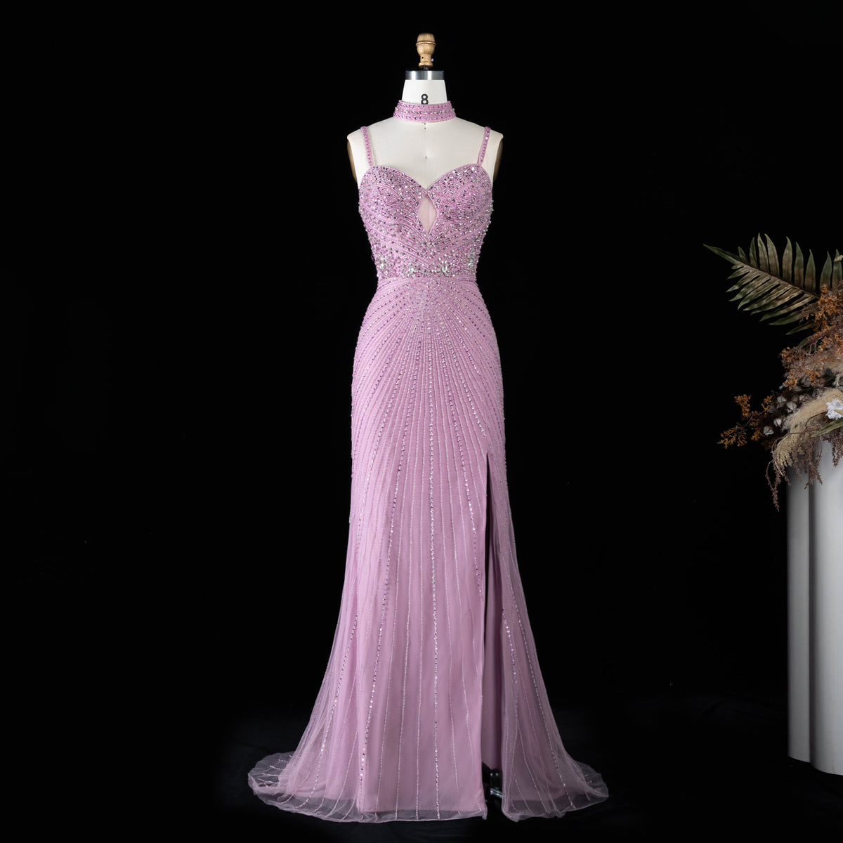 Luxury Emerald Green Spaghetti Strap Mermaid Evening Dress SS188