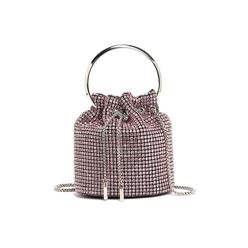 Rhinestone Shoulder Crossbody Bucket Bag HB005