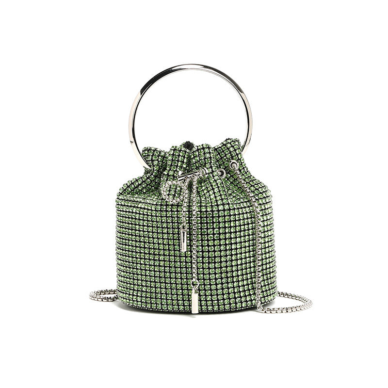 Rhinestone Shoulder Crossbody Bucket Bag HB005