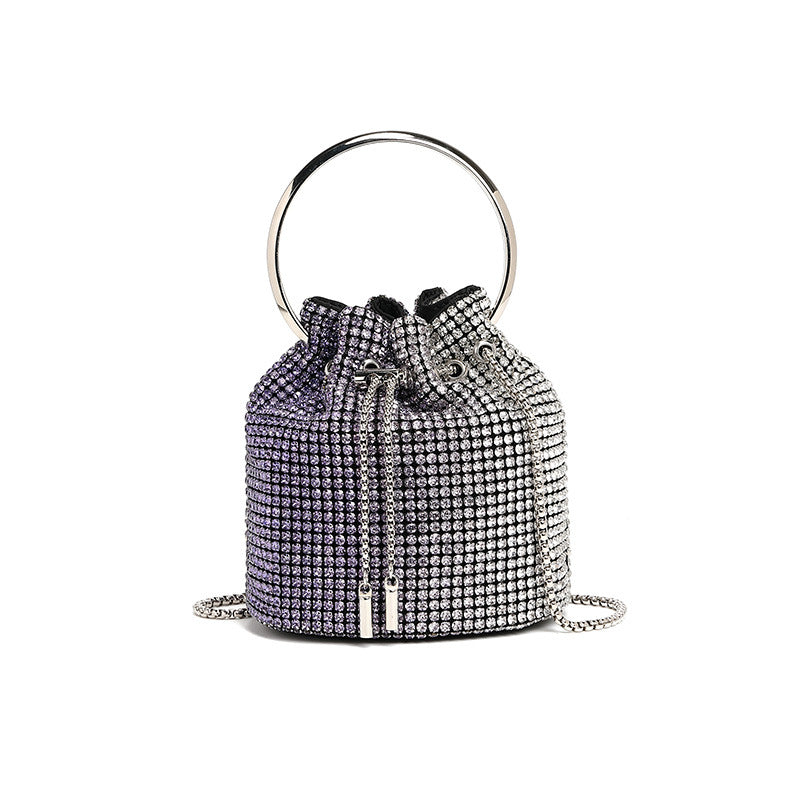 Rhinestone Shoulder Crossbody Bucket Bag HB005