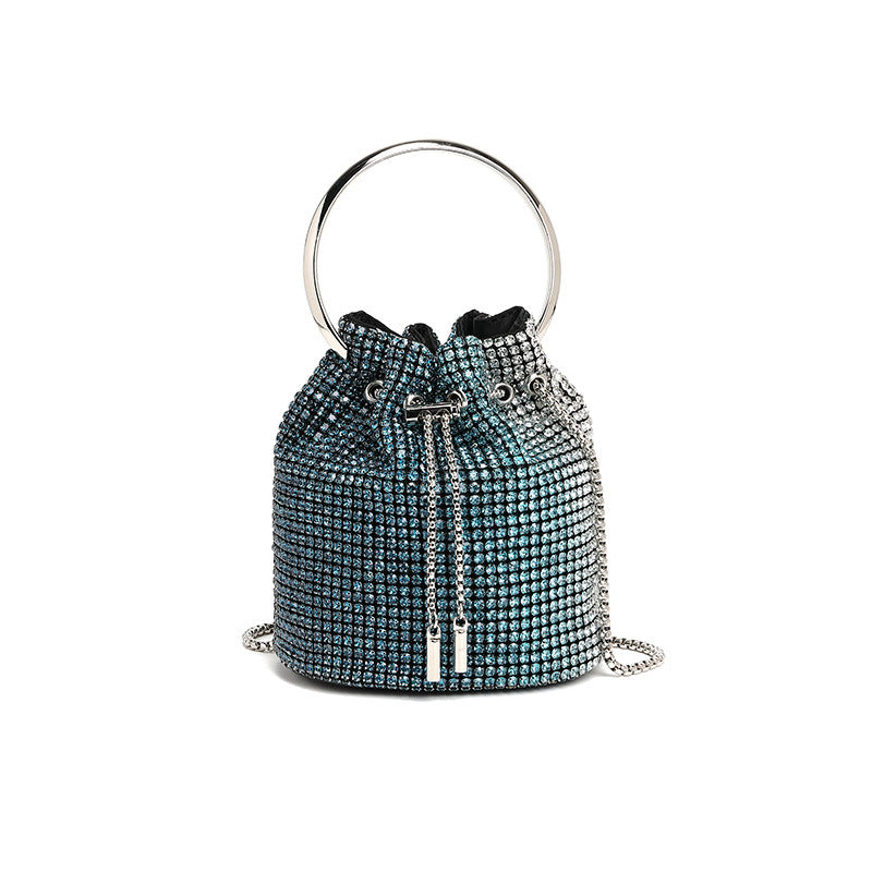 Rhinestone Shoulder Crossbody Bucket Bag HB005