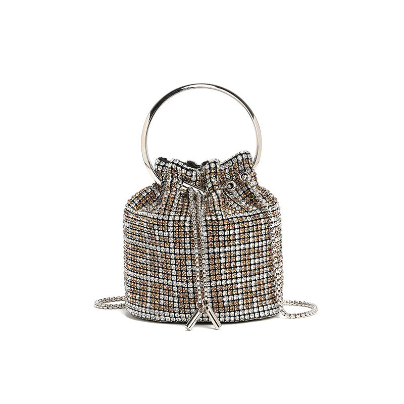 Rhinestone Shoulder Crossbody Bucket Bag HB005