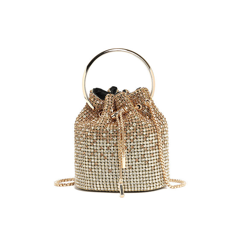 Rhinestone Shoulder Crossbody Bucket Bag HB005
