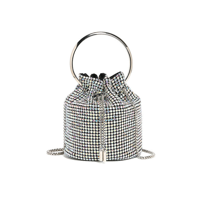Rhinestone Shoulder Crossbody Bucket Bag HB005