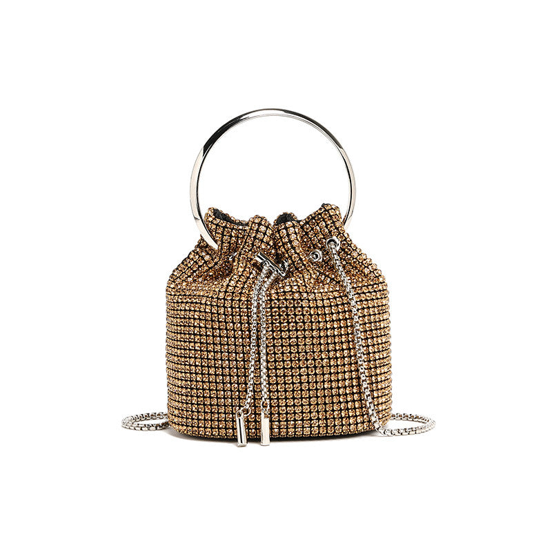 Rhinestone Shoulder Crossbody Bucket Bag HB005