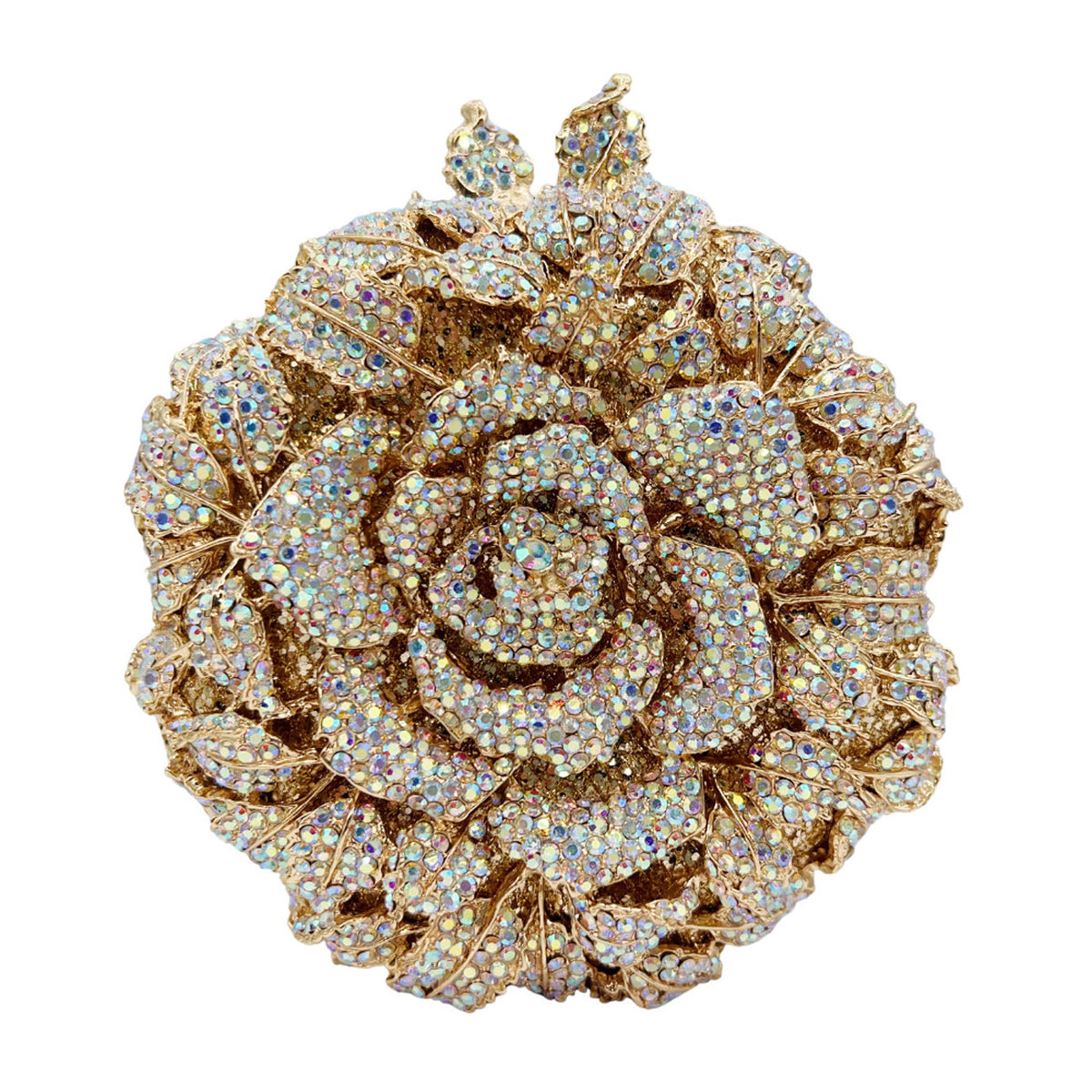 3D Camellia Crystal Evening Clutch HB012