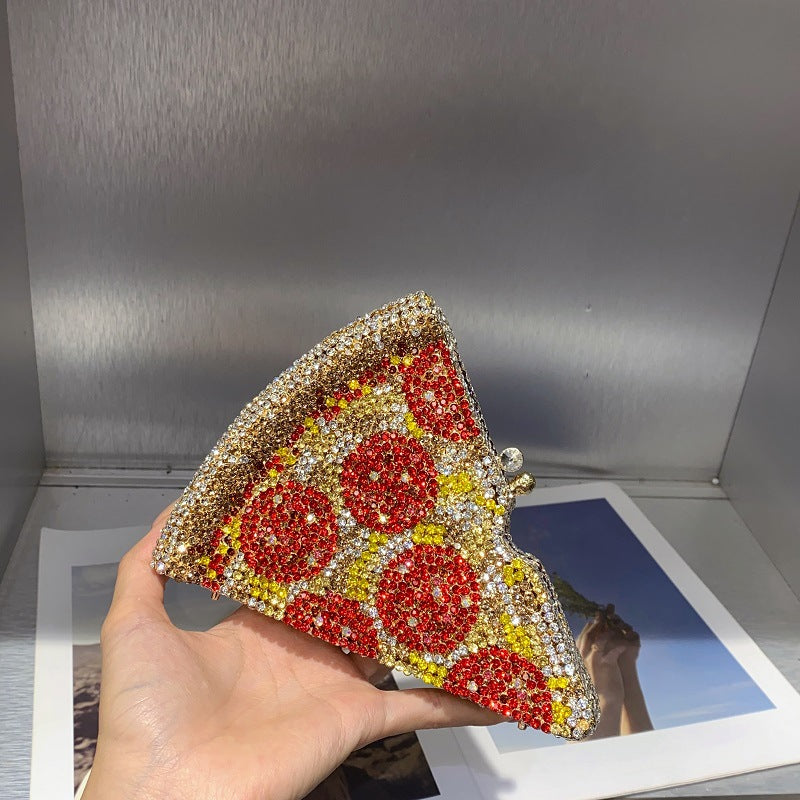 Watermelon Rhinestone Pizza Shaped Clutch Bag HB025