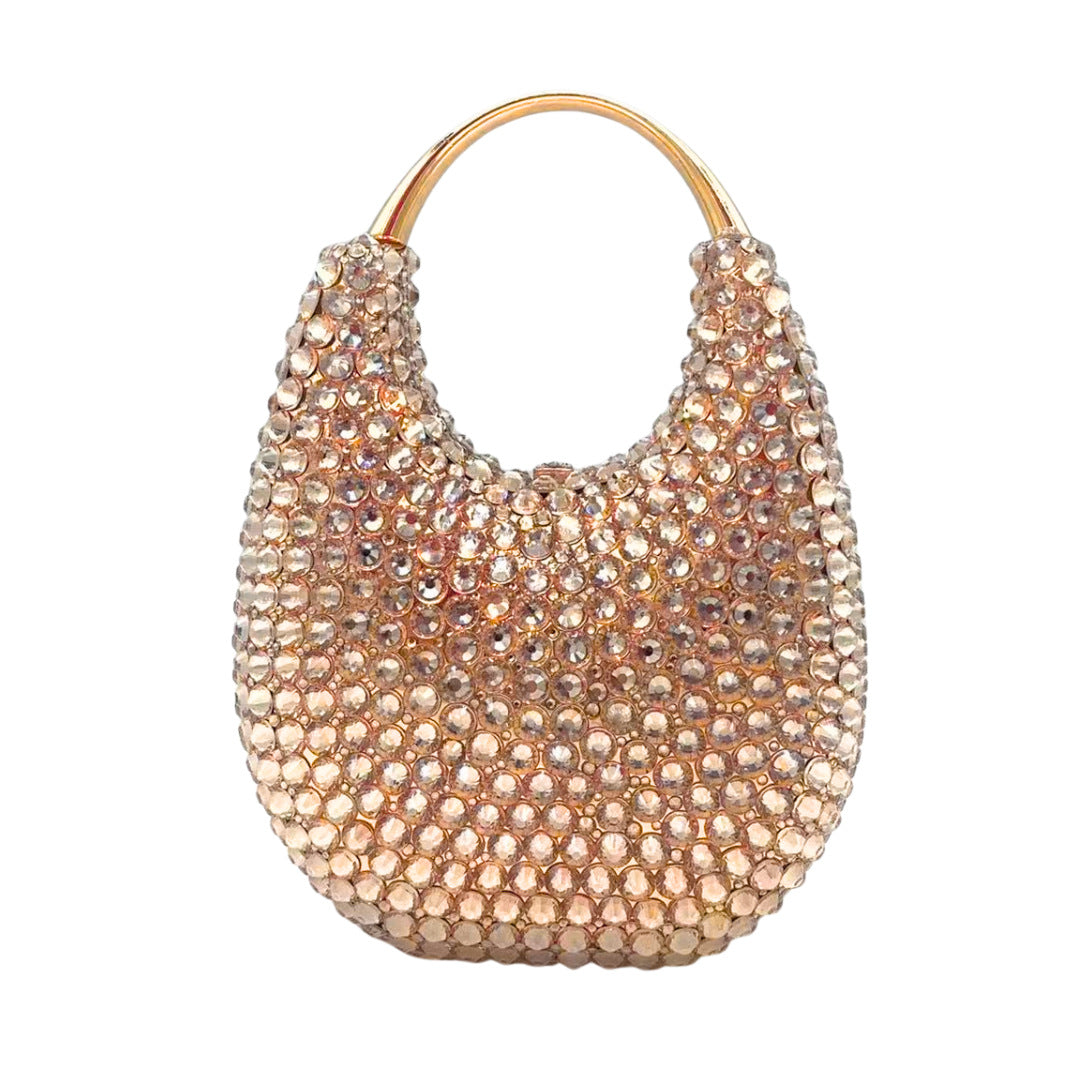 Oval Shaped Crystal Evening Clutch HB035
