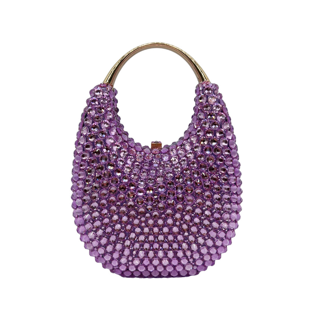 Oval Shaped Crystal Evening Clutch HB035