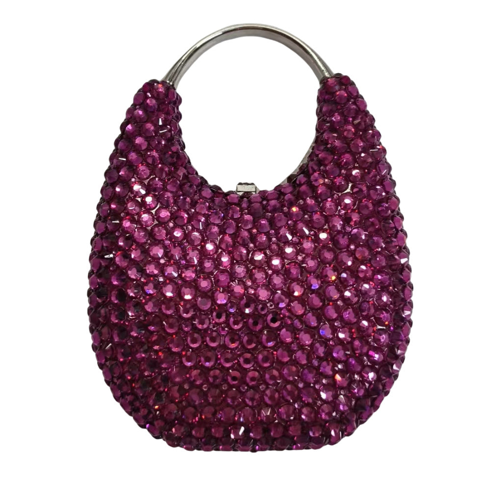 Oval Shaped Crystal Evening Clutch HB035