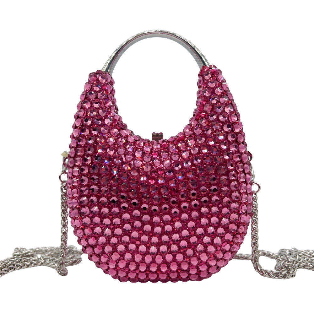 Oval Shaped Crystal Evening Clutch HB035