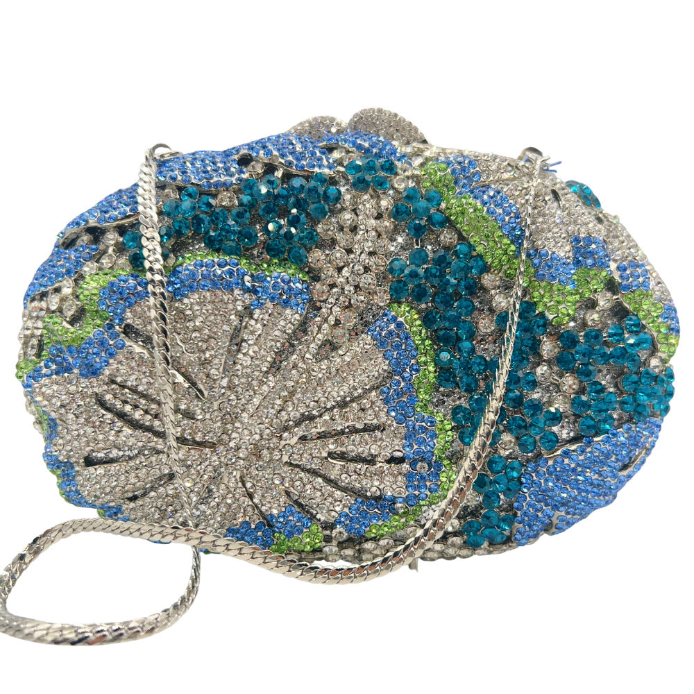Flower Rhinestone Evening Clutch HB036