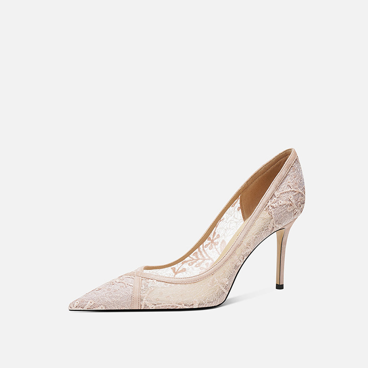 Sheepskin Lace Hollow High Heels HH016