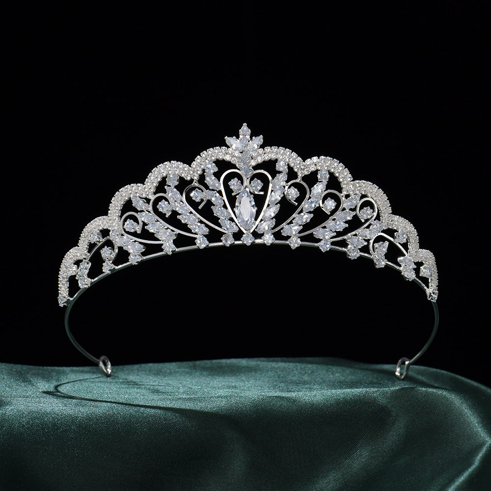 Classic Heart Crystal Wedding Diadem HP014
