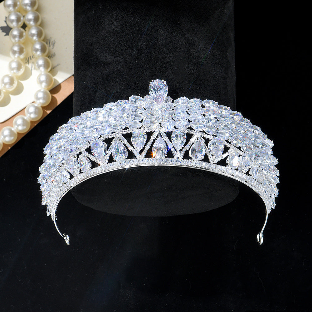 Radiant Crystal Leaf-Style Bridal Diadem HP023
