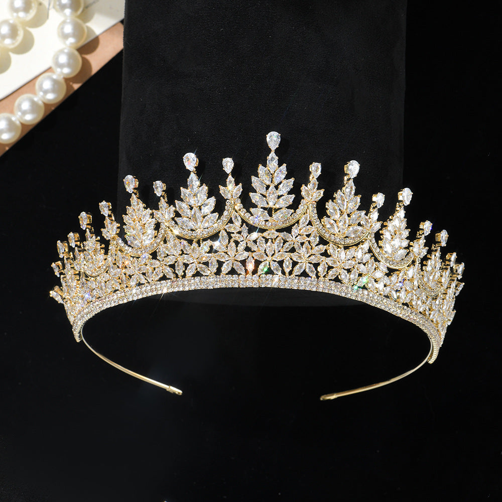 Radiant Crystal Leaf-Style Bridal Diadem HP023