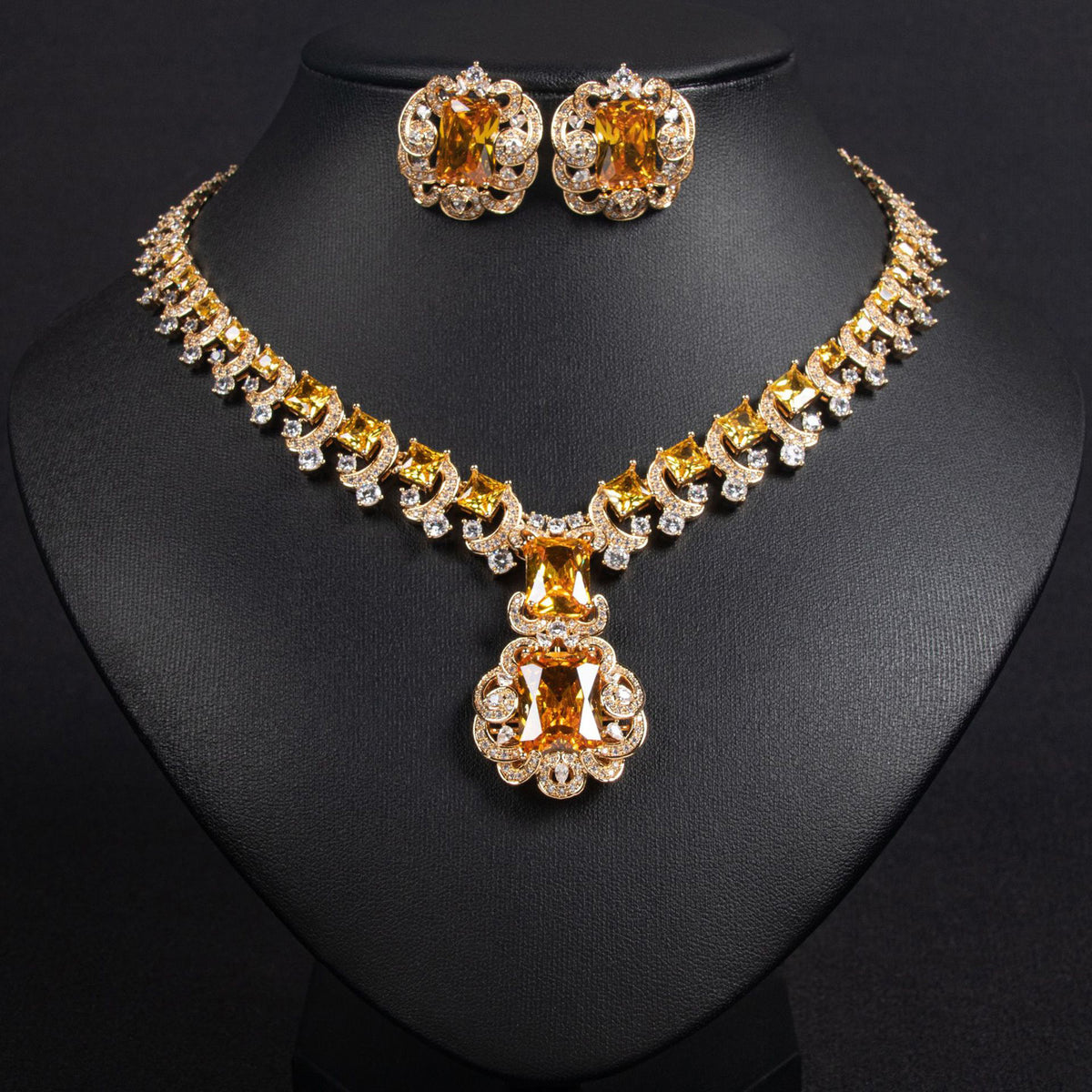 Elegant Vintage Zircon Necklace Set JW012