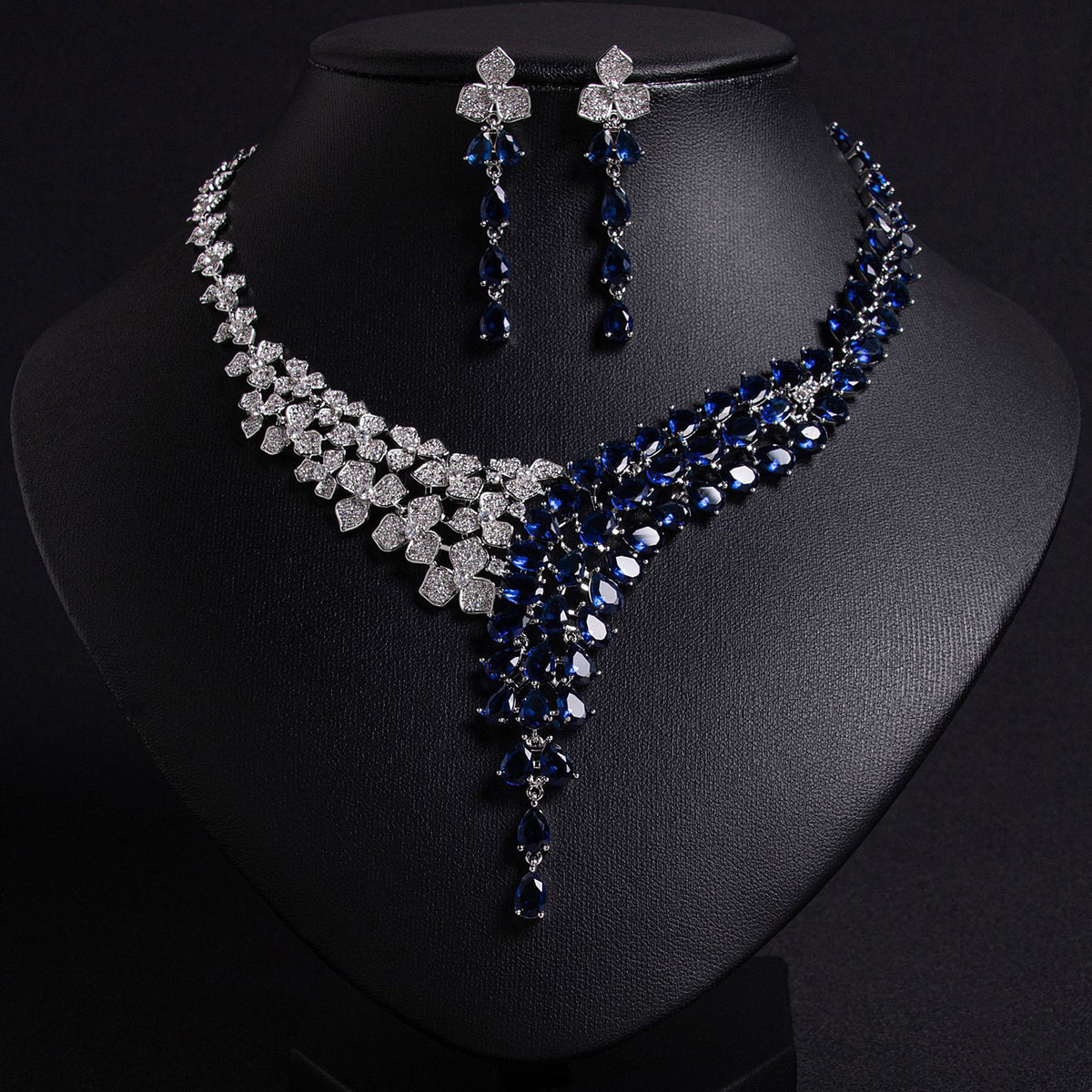 Simple Shining Necklace and Earring Set JW020