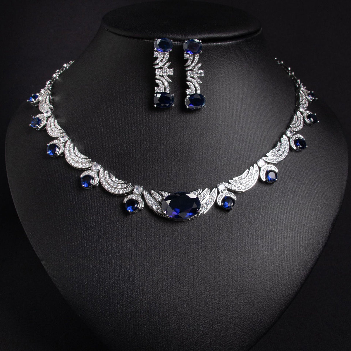 Elegant Simple Zircon Necklace and Earring Set JW023