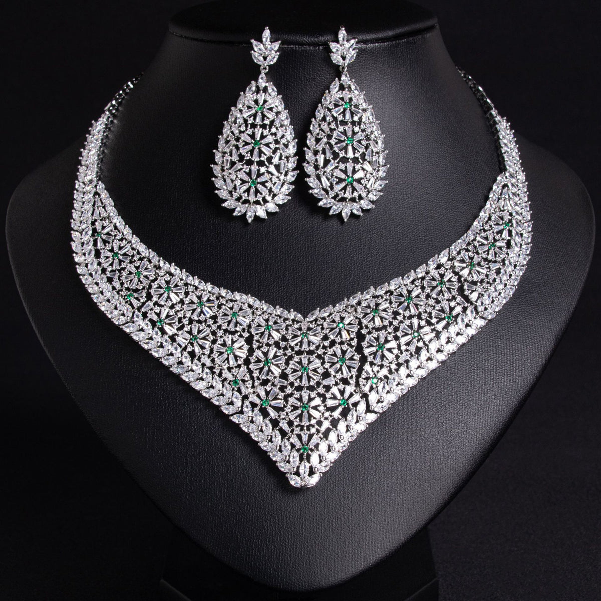 Floral Wheat Ear Necklace and Earring Set JW028