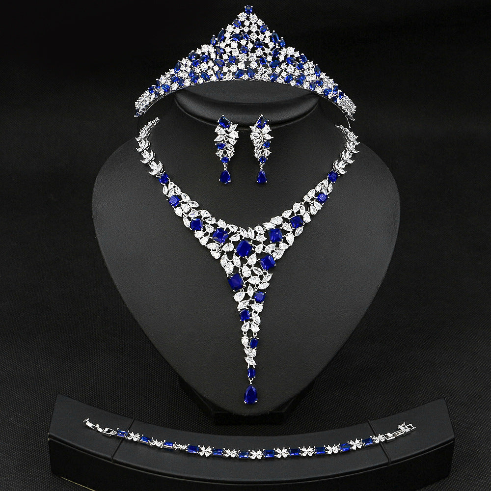 Colorful Zircon Necklace and Earring Set JW032