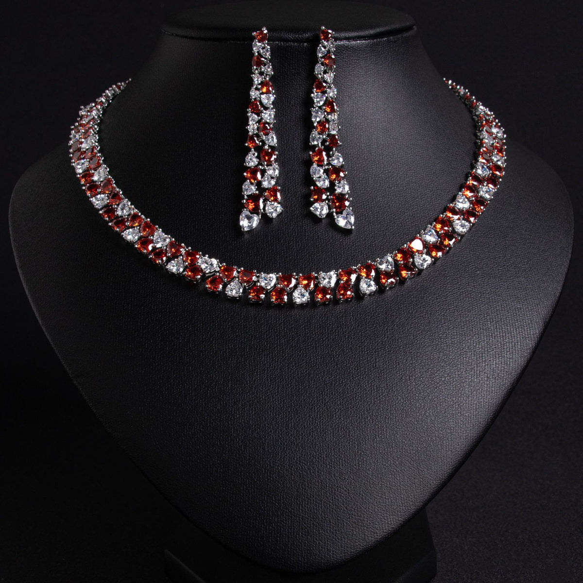 Elegant Diamond Necklace and Earring Set JW045