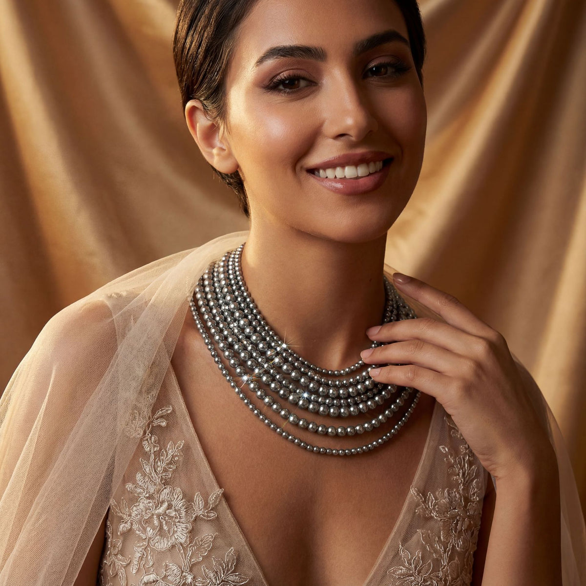 Luxury Multi-layered Pearl Jewelry Set JW048