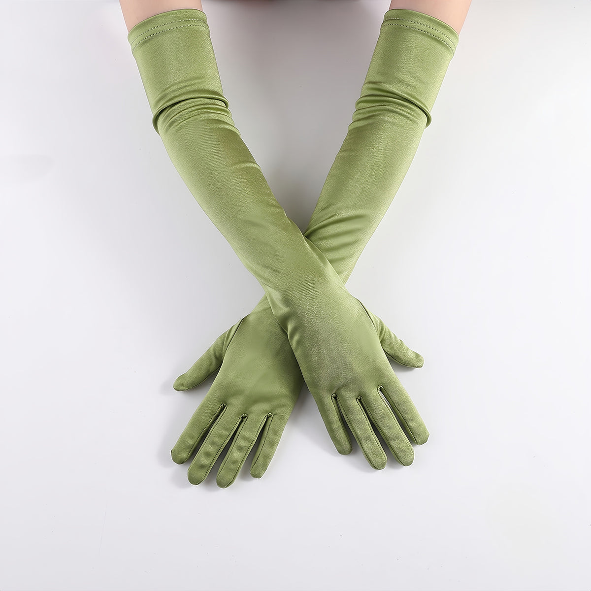 Long Satin Bridal Gloves for Wedding, Prom & Evening Gowns GL003