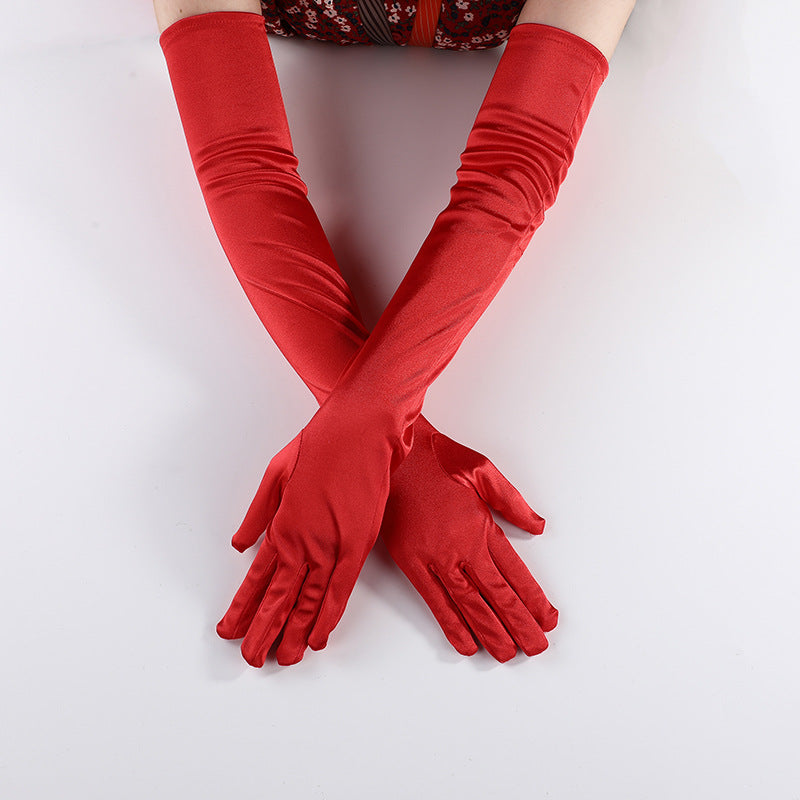 Long Satin Bridal Gloves for Wedding, Prom & Evening Gowns GL003