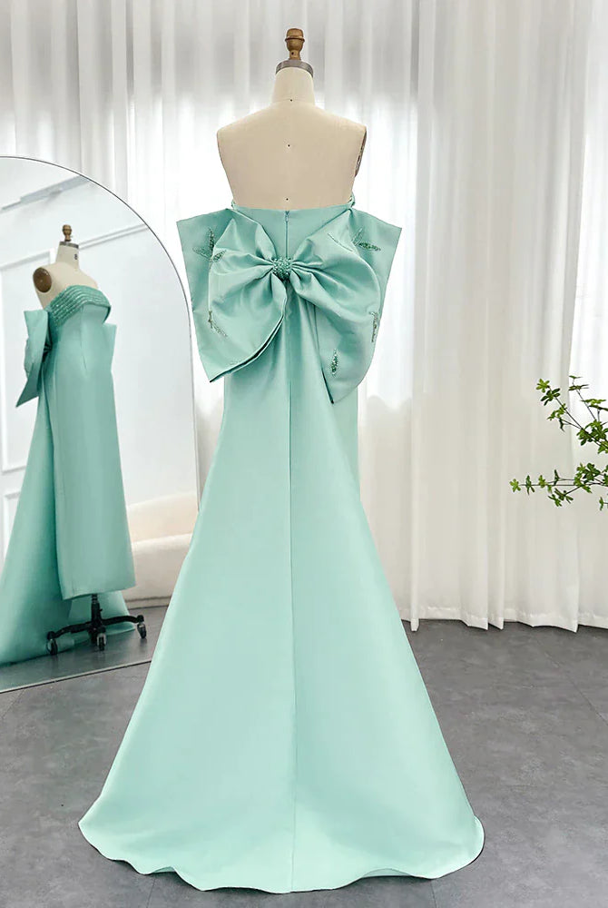 DreamyVow Luxury Dubai Lilac Arabic Evening Dresses with Bow Cape Beaded 2023 Elegant Women Wedding Formal Party Gowns 319