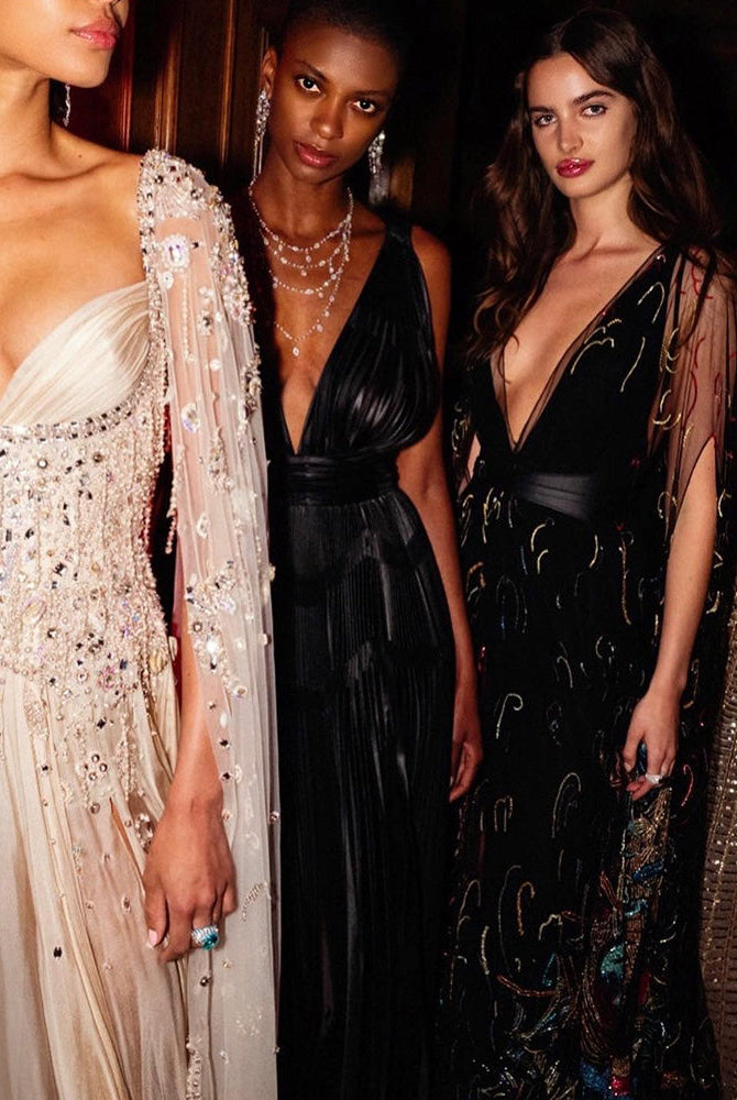 Dreamy Vow Arabic Champagne Dubai Evening Dresses Luxury 2023 Celebrity Beaded Tassel High Slit Women Wedding Party Dress 376