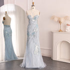 Luxury Mermaid Pink Evening Dress with Feathers Scarf SS478