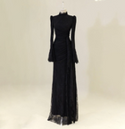 Elegant High Neck Long Sleeves Lace Evening Dress SF484
