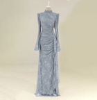 Elegant High Neck Long Sleeves Lace Evening Dress SF484