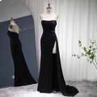 Luxury Crystal Pearls Purple Mermaid Evening Dress with Slit SH022