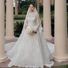 Classic High Neck Lace Wedding Gown SW519