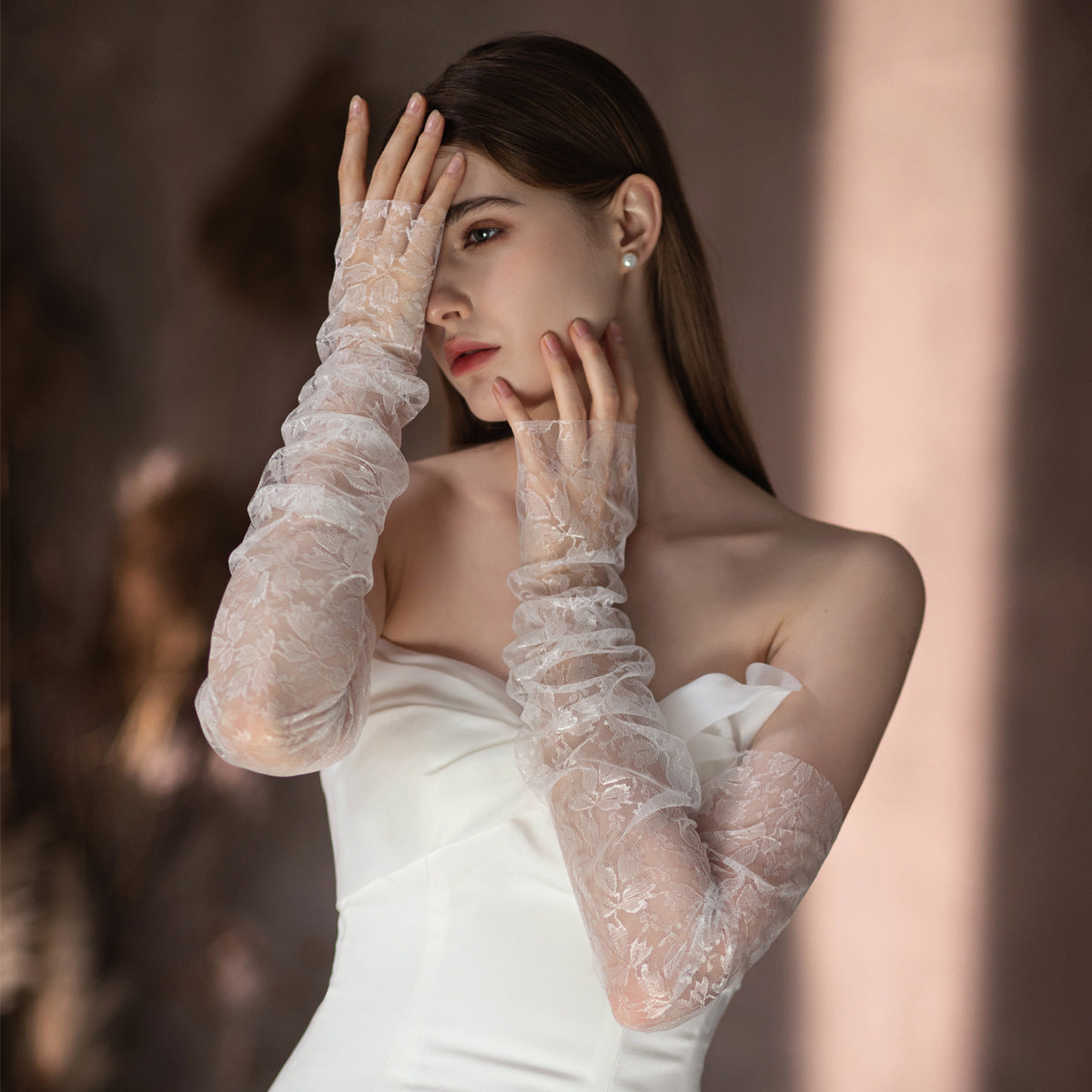 Long Tulle Formal Gloves for Bridal & Evening Wear GL008