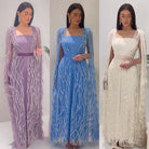 DreamyVow Luxury Dubai Feathers Light Yellow Evening Dresses with Cape Sleeves Arabic Purple Women Wedding Party Gowns 420