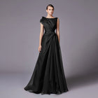 Elegant Burgundy A-Line Evening Dress SF083
