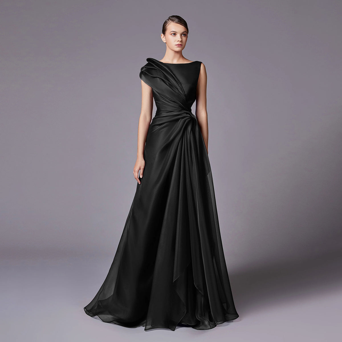 Elegant Burgundy A-Line Evening Dress SF083