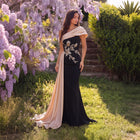 Elegant Satin 3D Floral Embroidery One-Shoulder  Evening Dress SF414