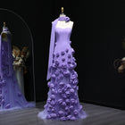 Chic Pink 3D Flowers Strapless Mermaid Evening Dress Side Slit SS207