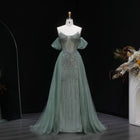 Luxury Pink Off-the-Shoulder Beaded Crystal Corset Evening Dress SS120