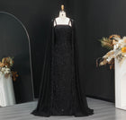 Luxury Crystal Pink Evening Dress with Cape SS393