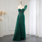 Elegant Emerald Green One Shoulder Evening Dress SS201