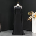 Elegant White Mermaid Evening Dress with Cape Sleeves SF280